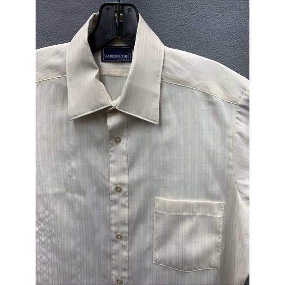 Vintage Career Club Button Up Shirt Striped Design Pocket Made in USA Size 15 - Picture 8 of 16